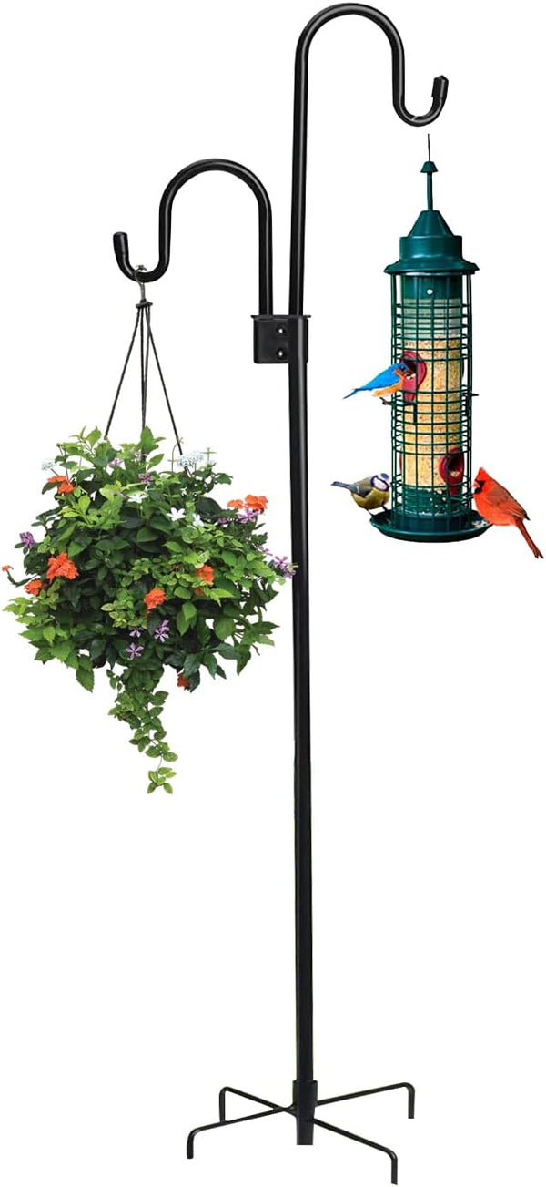 Shephard Hooks Outdoor 76 Inches for Lanterns Double Hooks Heavy Duty Shepherd