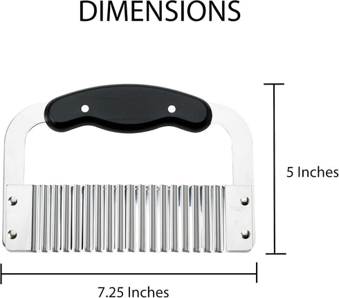 HIC Kitchen Crinkle-Cut Wave Slicer, Stainless Steel Blade - Vegetable Cutter