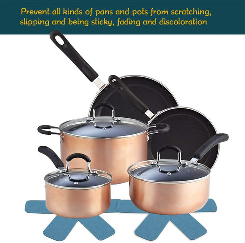 Pan Pot Protectors, Larger & Thicker Protector Pads, 12 Pcs Pot Separator Pads for Protecting and Stacking Cookware