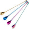 4 Pieces Cocktail Spoon Set, Long Handle Stainless Steel Spiral Pattern Mixing Shaker Spoon, 12 Inch, 4 Colors