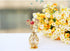 Matashi Gift for Mom - Flowers Bouquet Vase Ornament with Red and Clear Crystals, Home Decor Showpiece