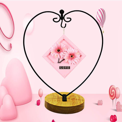 WAJJ Ornament Display Stand for Hanging Glass Terrarium Wood Base Creative Decoration for Home Garden Wedding Party
