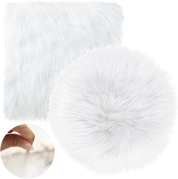Dxmimer 2Pack 12 Inches Mini Faux Fur Rug,Soft Fluffy Plush Area Rug Chair