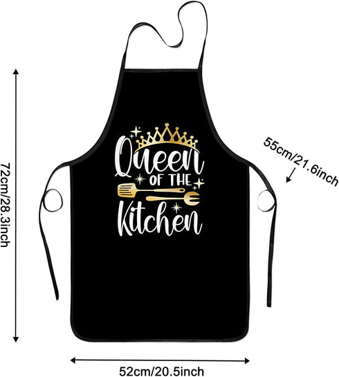 Grilling Aprons for Women and Men - BBQ Baking Apron, King and Queen Aprons, Funny Couple Aprons