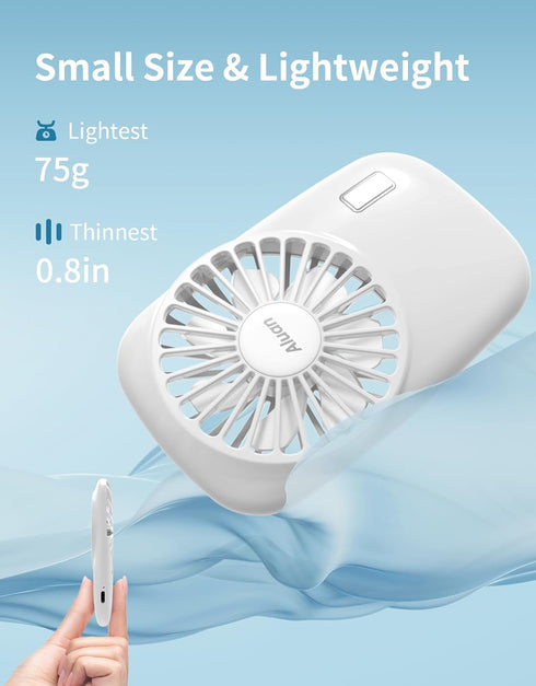 Aluan Handheld Fan Mini Powerful Personal Portable Fan Speed Adjustable USB Rechargeable for Kids, Home
