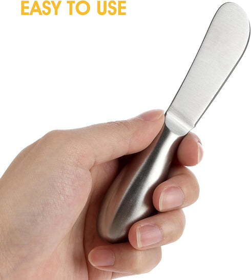 2 Pcs Stainless Steel Butter Knife Set, Little Cheese Spreader Knives for Condiments, Charcuterie Board
