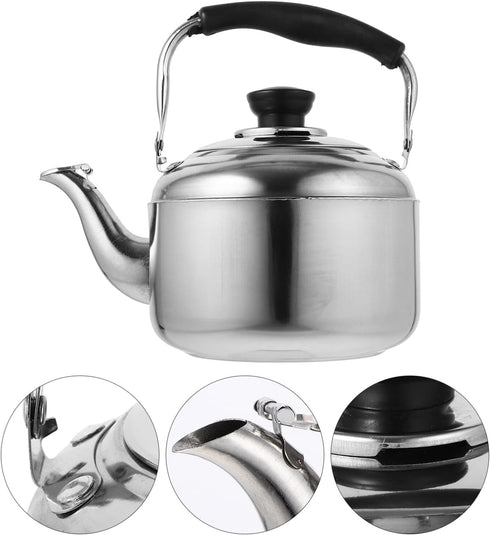 Alipis Stovetop Tea Kettle, 1.5L Stainless Steel Whistling Water Kettle with Cool Handle for Home, Kitchen, Cafe