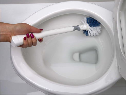 Unger No-Drip Toilet Brush Set, Flexible Neck Scrubber with Portable Caddy Holder for Bathroom Cleaning