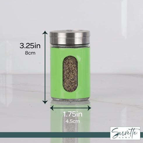 Salt Pepper Shaker Retro Single Spice Jar Glass - Green