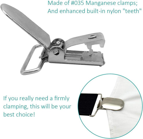 20-Piece Men's Suspender Clips - Heavy Duty Bed Sheet Fasteners and Straps Holder