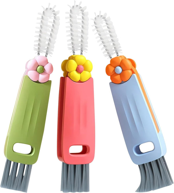 3PCS 3 in 1 Cup Lid Cleaning Brush Set, Portable and Efficient Water Bottle Cleaner for Home Kitchen