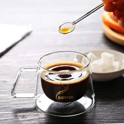 4 Pcs Clear Glass Tea Spoon, Long Handle Stirring Spoon for Coffee, Iced Tea, Cocktail, Dessert