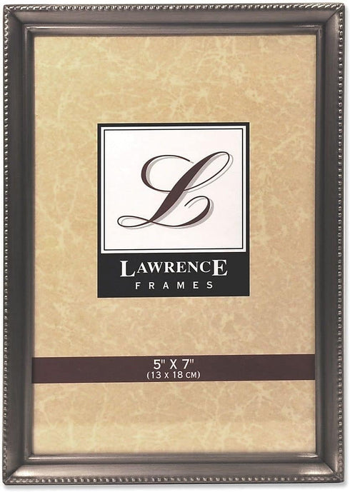 Lawrence Frames 11557 Antique Pewter Picture Frame, 5x7, Bead Border Design