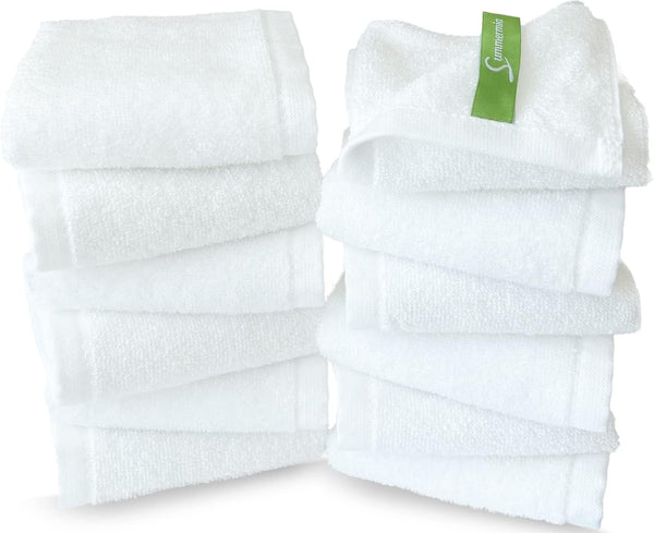 SUMMERMIA 12 Pack Washcloths 13" x 13" - Soft Wash Cloths for Your