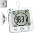 Waterproof Hanging Wall Clock, Large Digital Bathroom Alarm Clock for Kids, Kitchen Cooking Countdown Timer (White)