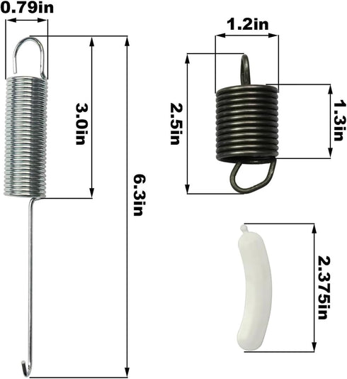 Washing Machine Repair Kit 3 Pcs Suspension Spring WP63907 1 Pcs Counterweight Counter Balance W10250667 3 pcs Tub Wear Pad 285744 Compatinle With Whirlpool Washers