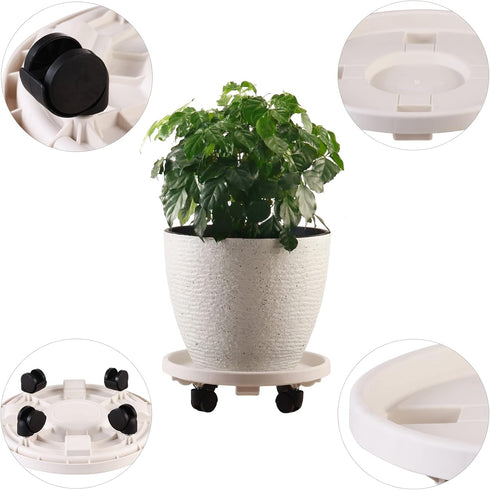 3 Packs Wheels13" Large Plant Caddy with Rolling Plant Stands Heavy-duty Plastic Plant Roller Base Pot Movers Plant