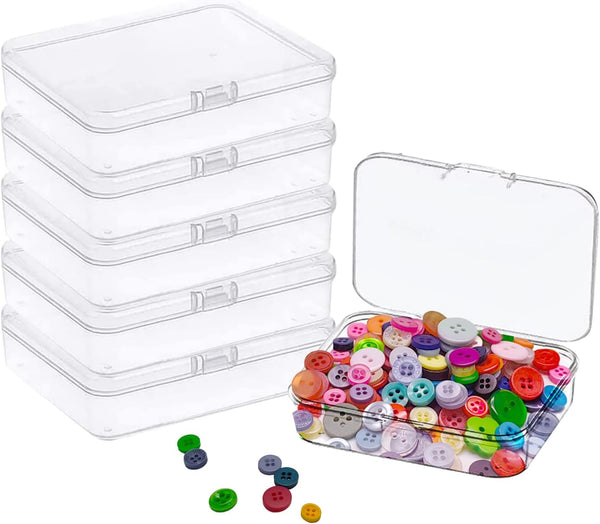 Goiio 6 Pcs Mini Plastic Storage Containers Box with Lid for Collecting Small Items, Beads, and Crafts