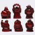 BRABUD Feng Shui Red Resin Laughing Buddha Statue Figurines Set of 6 BS001