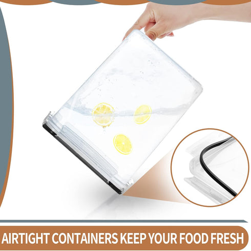 5.2L 195oz, 4pcs 20 PRAKI Large Airtight Food Storage Containers / Pantry Kitchen Organizers and Storage for Flour