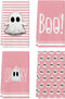 Artoid Mode Pink Stripes Ghost Boo Spooky Halloween Kitchen Towels, 18x26 Inch Dish Towels Set of 4 with Bow Knot