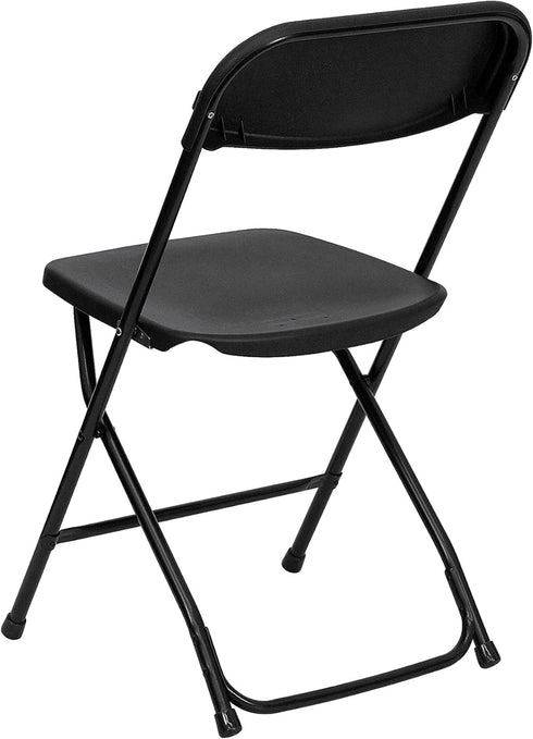 650LB Flash Furniture Hercules Series Plastic Folding Chair - Black - Weight Capacity Comfortable Event Chair