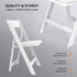 Set 1, (1, VINGLI White Resin Folding Chair with Padded Cushion, of Plastic Foldable Seat for Indoor & Outdoor Use