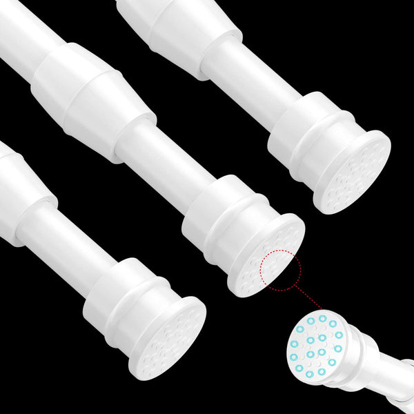 AIZESI Short Spring Tension Curtain Rods (White, 18" to 27", 3 Pcs)