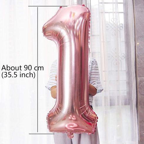 Juland Large Rose Gold Number Balloons 40 Inch, Giant Foil Mylar Balloons for Birthday Party Decorations