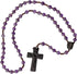 5 Decade Catholic Rosary Sine Cera Amethyst/Jujube Wood, Laser Engraved Crucifix/Double-Sided Centerpiece