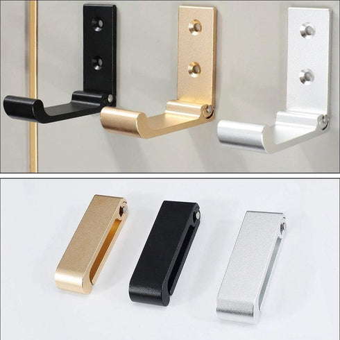 6PCS Folding Coat Hooks, Matte Black Wall Mounted Hooks for Hanging Coats & Bathroom Towels, Heavy Duty Aluminum Alloy
