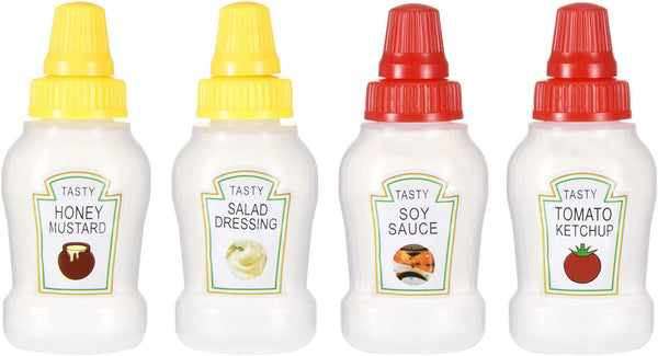 Jspupifip Mini Ketchup Bottles with Sturdy Screw Cap, 25ml Mini Condiment Squeeze