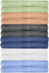 KAHAF COLLECTION 12 Pack Washcloths | Multicolour 100% Cotton Extra Absorbent Face Towels |