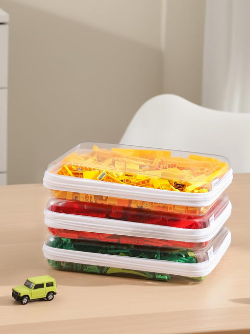 3PCS CoiiJoii Large Clear Hard Shell Zippered Case, Diaper Bag Organizing Pouches, Waterproof Cosmetic Bag, Kid's Toy