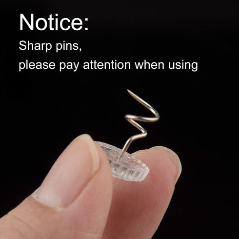 KUUQA 100 Pieces Upholstery Twist Pins, Clear Heads Bed Skirt Pins for Slipcovers and Bedskirts