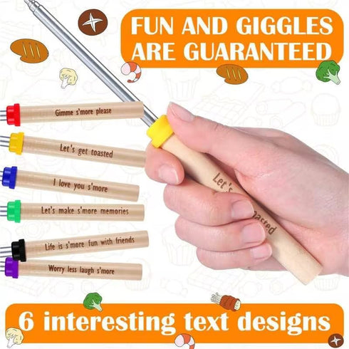 12 Pcs 32 Inch Marshmallow Roasting Sticks - Bulk S'mores Sticks for Campfire Cooking Equipment