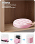14" 14" 13"Inch Bsketa Folding Storage Ottoman Round x x Foot Stool with Thicker Foam Padded Seat Small Velvet Storage