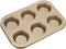 uxcell 6-Cup Non-Stick Cupcake Pan, Round Carbon Steel Baking Molds for Muffins and Cakes, Gold