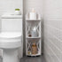 Waterproof Corner Shelf Stand, Storage Organizer for Bathroom, Perfect for Small Space, White Toilet Paper Stand