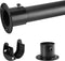 Metal Black Closet Rods for Hanging Clothes, 1.3 Inch Diameter Heavy Duty Adjustable Bar for Closet and Bathroom