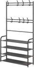 Rack,3-in-1 4-Tier 8 Hooks,16-20 UDEAR Entryway Coat Hall Tree Multifunctional Storage Shelf with Shoe Bench and Pairs