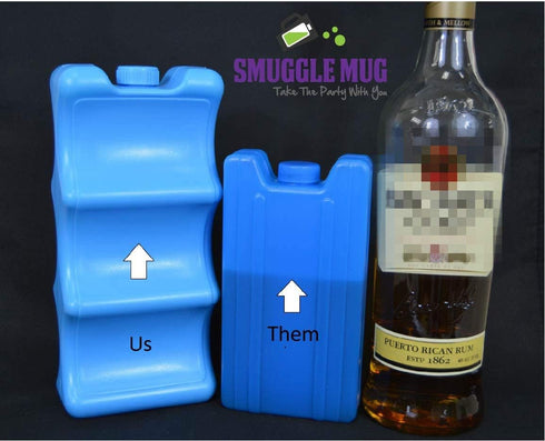 Smuggle Mug Hidden Alcohol Flask | Ice Box Can Cooler Design | Concealed Bottle for Liquor | 2 Pack Travel Containers