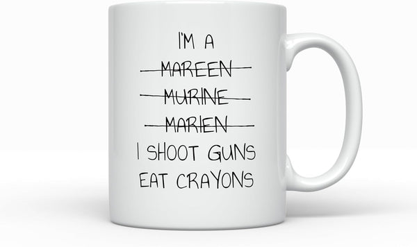 Sunmead I'm a Marine I shoot guns Eat Crayons Coffee Mug, Funny Marine