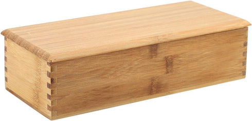 Tomotato Wooden Chopsticks Storage Box - Bamboo Silverware Organizer with Lid for Home Kitchen