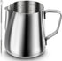 Milk Frothing Pitcher, 12oz Espresso Steaming Pitcher, Stainless Steel Milk Jug Cup with Decorating Pen