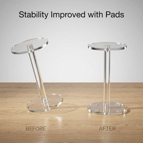 Set 3 QWORK Round Acrylic Display Stand, Premium Clear Round Riser Stands