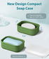 Quatish Compact Leakproof Travel Soap Case, Silicone Soap Box with Draining Layer, Enhanced Soap Container, Suitable