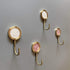 Solid Brass Decorative Wall Hook, Self-Adhesive Hole Free Wall Mount, Shining Gold Fancy Hook (Blossom Pink, Pack of 2)