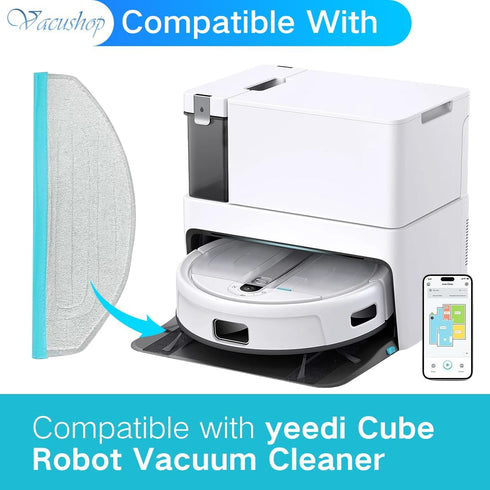 Moppad Replacement for Yeedi Cube CC Robot Cleaner Accessories, 4 Moppads