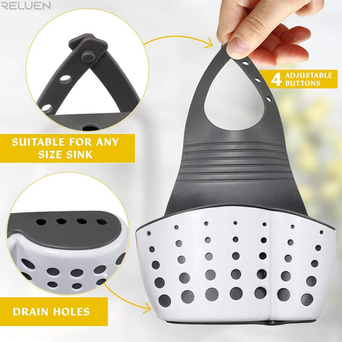 5.7 3.22 2.2" Silicone Sponge Holder For Kitchen Sink - Over The Faucet Sink Sponge Holder Hanging, x x Convenient Size
